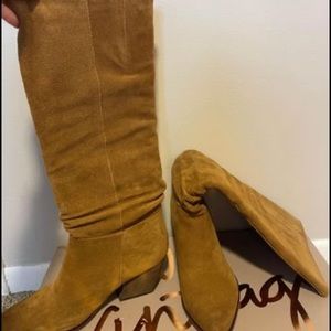 New Womens Crown Vintage Devorah Caramel Brown Suede Boots Size 10